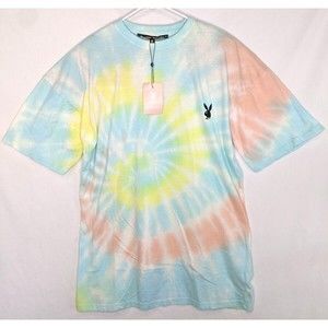 NWT Playboy x Missguided Tie Dye Oversized T-Shirt Dress Small